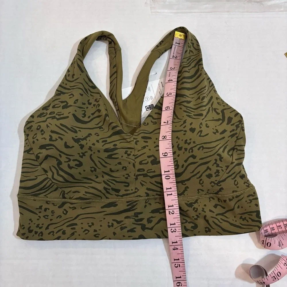 Athleta Transcend Plunge Bra NEW with tags Size Large D/DD Nina Animal Olive - Picture 13 of 14